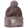 'Carhartt' Women's Knit Pom Pom Cuffed Beanie - Blackberry