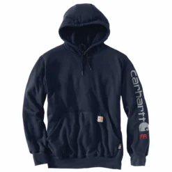 'Carhartt' Men's Flame-Resistant Force® Midweight Logo Sweatshirt - Navy