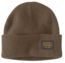 'Carhartt' Men's Knit Rugged Patch Beanie - Coffee