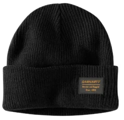 'Carhartt' Men's Knit Rugged Patch Beanie - Black