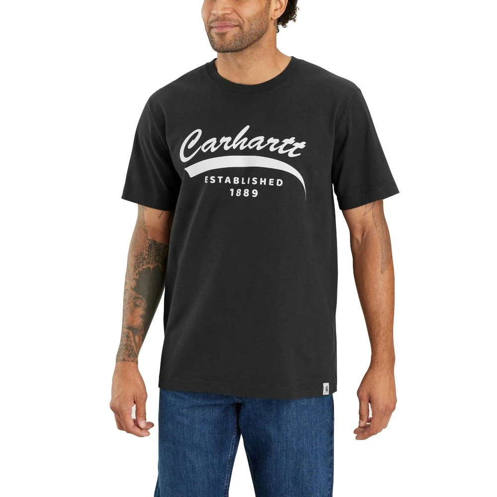 'Carhartt' Men's Relaxed Fit Heavyweight Graphic T-Shirt - Black 'Carhartt' Men's Relaxed Fit Heavyweight Graphic T-Shirt - Black -Outdoor Apparel Shop