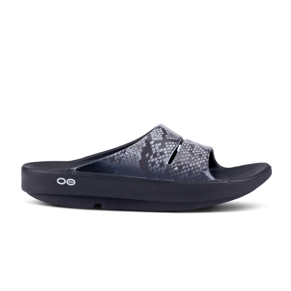 'OOFOS' Women's OOahh Slide Limited Edition - Black / Snake 'OOFOS' Women's OOahh Slide Limited Edition - Black / Snake -Outdoor Apparel Shop