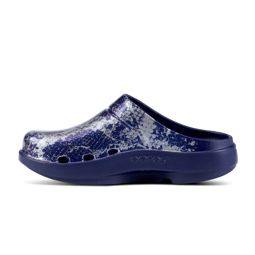 'OOFOS' Women's OOcloog Clog Limited Edition - Navy / Silver Snake 'OOFOS' Women's OOcloog Clog Limited Edition - Navy / Silver Snake -Outdoor Apparel Shop