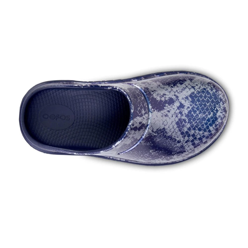 'OOFOS' Women's OOcloog Clog Limited Edition - Navy / Silver Snake 'OOFOS' Women's OOcloog Clog Limited Edition - Navy / Silver Snake -Outdoor Apparel Shop