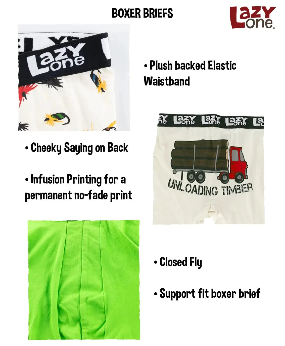 'Lazy One' Men's Unloading Timber Boxer Brief - Tan 'Lazy One' Men's Unloading Timber Boxer Brief - Tan -Outdoor Apparel Shop