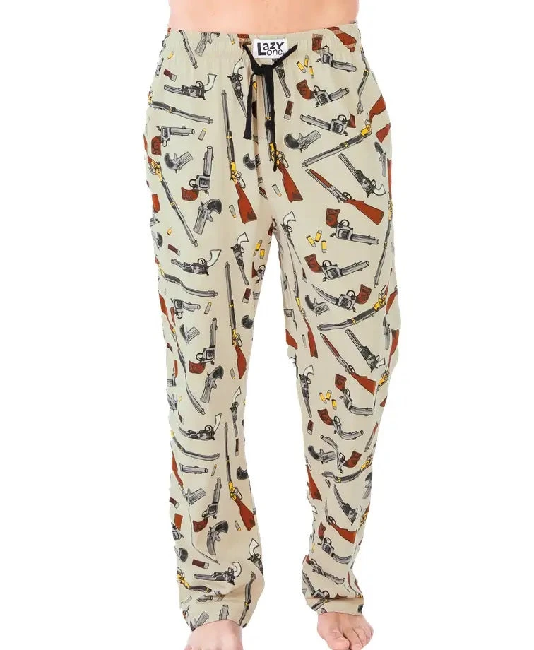 'Lazy One' Men's Old West Gun PJ Pant - Tan 'Lazy One' Men's Old West Gun PJ Pant - Tan -Outdoor Apparel Shop