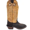 'Hondo Boots' Men's 14" Nubuck Bullhide Western Round Toe - Chocolate Brown / Tan