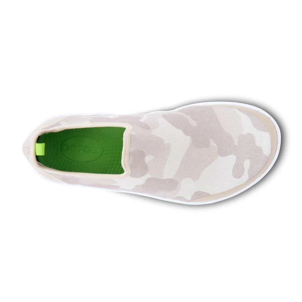 'OOFOS' Women's OOmg eeZee Low Shoe - White / Tan Camo 'OOFOS' Women's OOmg EeZee Low Shoe - White / Tan Camo -Outdoor Apparel Shop