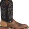 'Double H' Men's 12" Grissom SR Square Toe I.C.E. ™ Roper - Kenia Cognac / Summer Tan / Black
