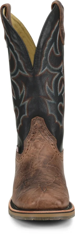 'Double H' Men's 12" Grissom SR Square Toe I.C.E. ™ Roper - Kenia Cognac / Summer Tan / Black 3 'Double H' Men's 12" Grissom SR Square Toe I.C.E. ™ Roper - Kenia Cognac / Summer Tan / Black -Outdoor Apparel Shop DH4644 500xauto Toe 1024x1024@2x