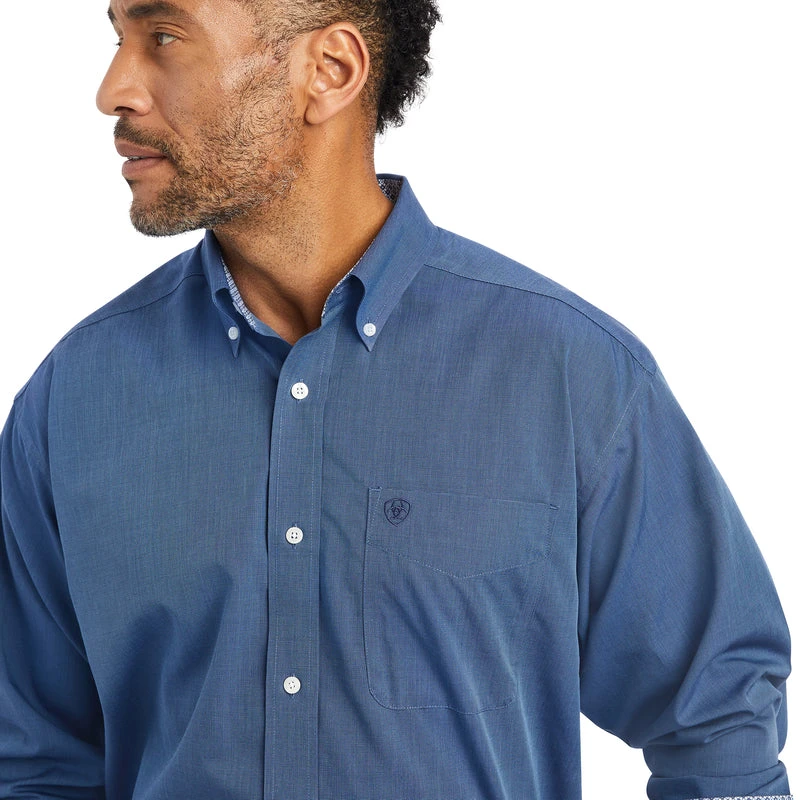 'Ariat' Men's Wrinkle Free Classic Fit Oxford Button Down - Azure Blue 'Ariat' Men's Wrinkle Free Classic Fit Oxford Button Down - Azure Blue -Outdoor Apparel Shop