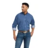 'Ariat' Men's Wrinkle Free Classic Fit Oxford Button Down - Azure Blue