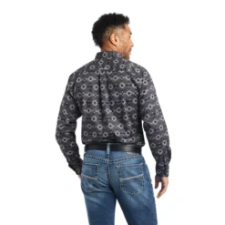 'Ariat' Men's Weldon Stretch Fitted Button Down - Nine Iron -Outdoor Apparel Shop F22 MNS WEST 10042264 back 1024x1024@2x