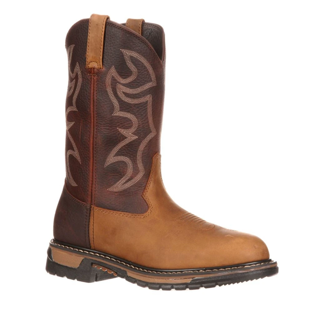 'Rocky' Men's 10" Original Ride Branson Roper WP Round Toe - Tan / Bridle Brown 'Rocky' Men's 10" Original Ride Branson Roper WP Round Toe - Tan / Bridle Brown -Outdoor Apparel Shop