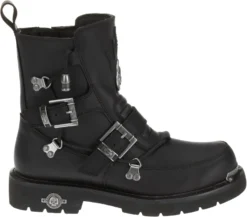 'Harley Davidson' Men's 6" Distortion Skull Zip Boot - Black