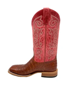 'Anderson Bean' Men's 13" HorsePower Top Hand Western Square Toe - Brandy Caiman Belly / Red Sinsation -Outdoor Apparel Shop HP80032 1024x1024@2x