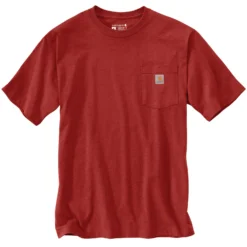 'Carhartt' Men's Loose Fit Heavyweight Pocket T-Shirt - Chili Pepper Heather