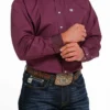 'Cinch' Men's Solid Classic Fit Button Down - Purple