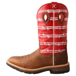 'Twisted X' Men's 12" Western Work Square Toe - Distressed Saddle / Ruby Red -Outdoor Apparel Shop MXB0008 LT 4800x4800 dbb7cdd8 07a2 4a73 8bce 4667d672a281 1024x1024@2x