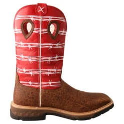 'Twisted X' Men's 12" Western Work Square Toe - Distressed Saddle / Ruby Red -Outdoor Apparel Shop MXB0008 RT 4800x4800 7f5b7696 ad70 4c16 8bf6 4cf29c4d1139 1024x1024@2x
