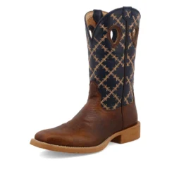 'Twisted X' Men's 12" Tech X Western Square Toe - Rustic Brown/ Navy