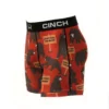 'Cinch' Men's 6" Bears Boxer Brief - Red