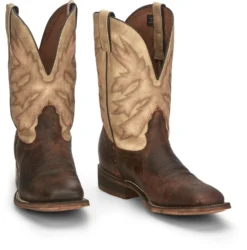 'Nocona' Men's 11" Henry Western Square Toe - Antiqued Brown Cowhide / Vintage Stone -Outdoor Apparel Shop NCA 002 HR5570 1024x1024@2x