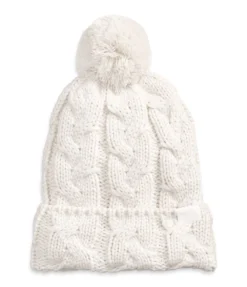 'The North Face' Women's Cable Minna Pom Beanie - Gardenia White