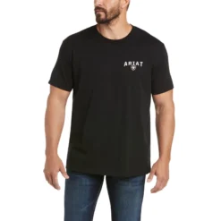 'Ariat' Men's 93 Liberty Tee - Black -Outdoor Apparel Shop S21 MNS WEST 10035630 front 1024x1024@2x