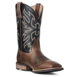 'Ariat' Men's 11" Everlite Vapor Western Square Toe - Ranch Brown / Black Deertan -Outdoor Apparel Shop S21 MNS WEST 10035963 medial 1024x1024@2x
