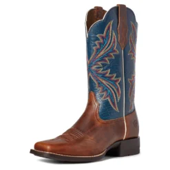 'Ariat' Women's West Bound Square Toe - Russet Rebel / Crackle Navy 4 'Ariat' Women's West Bound Square Toe - Russet Rebel / Crackle Navy -Outdoor Apparel Shop S21 WMS WEST 10035986 3 4 front 1024x1024@2x