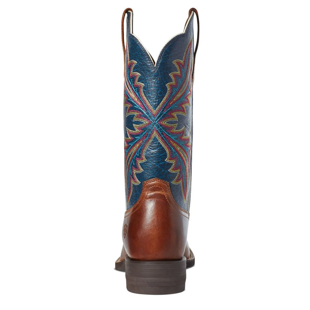 'Ariat' Women's West Bound Square Toe - Russet Rebel / Crackle Navy 'Ariat' Women's West Bound Square Toe - Russet Rebel / Crackle Navy -Outdoor Apparel Shop