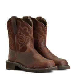 'Ariat' Women's 8" Fatbaby Heritage Tess Western Round Toe - Forest Brown / Jamocha -Outdoor Apparel Shop S22 WMS WEST 10040264 pair 1024x1024@2x