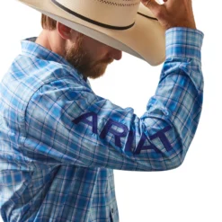 'Ariat' Men's Pro Series Team Hogan Classic Fit Button Down - Blue 2 'Ariat' Men's Pro Series Team Hogan Classic Fit Button Down - Blue -Outdoor Apparel Shop S23 MNS WEST 10043872 detail01 1024x1024@2x