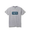 'Yeti' Men's Logo Badge Short Sleeve Tee - Grey / Navy