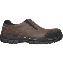 'Skechers' Men's Hartan Steel Toe Slip On - Dark Brown